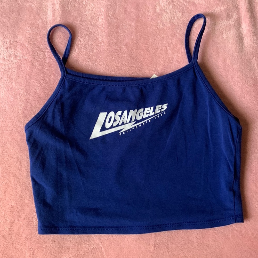 Blue LA crop top